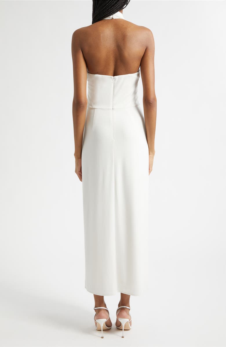 Cinq à Sept Kaily Bqangle Detail Halter Neck Dress, Alternate, color, Ivory
