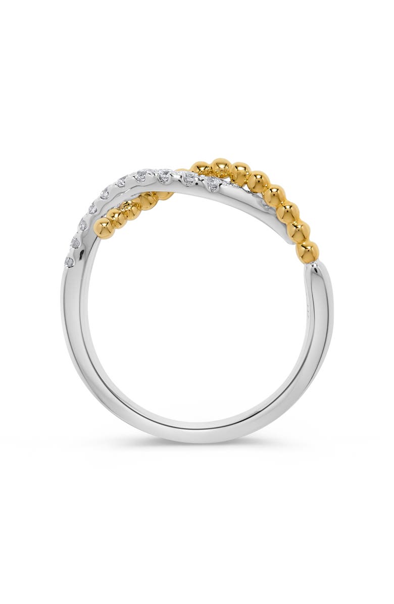 H.J. Namdar 14K Gold Diamond Beaded Twisted Band Ring, Alternate, color, Yellow Gold