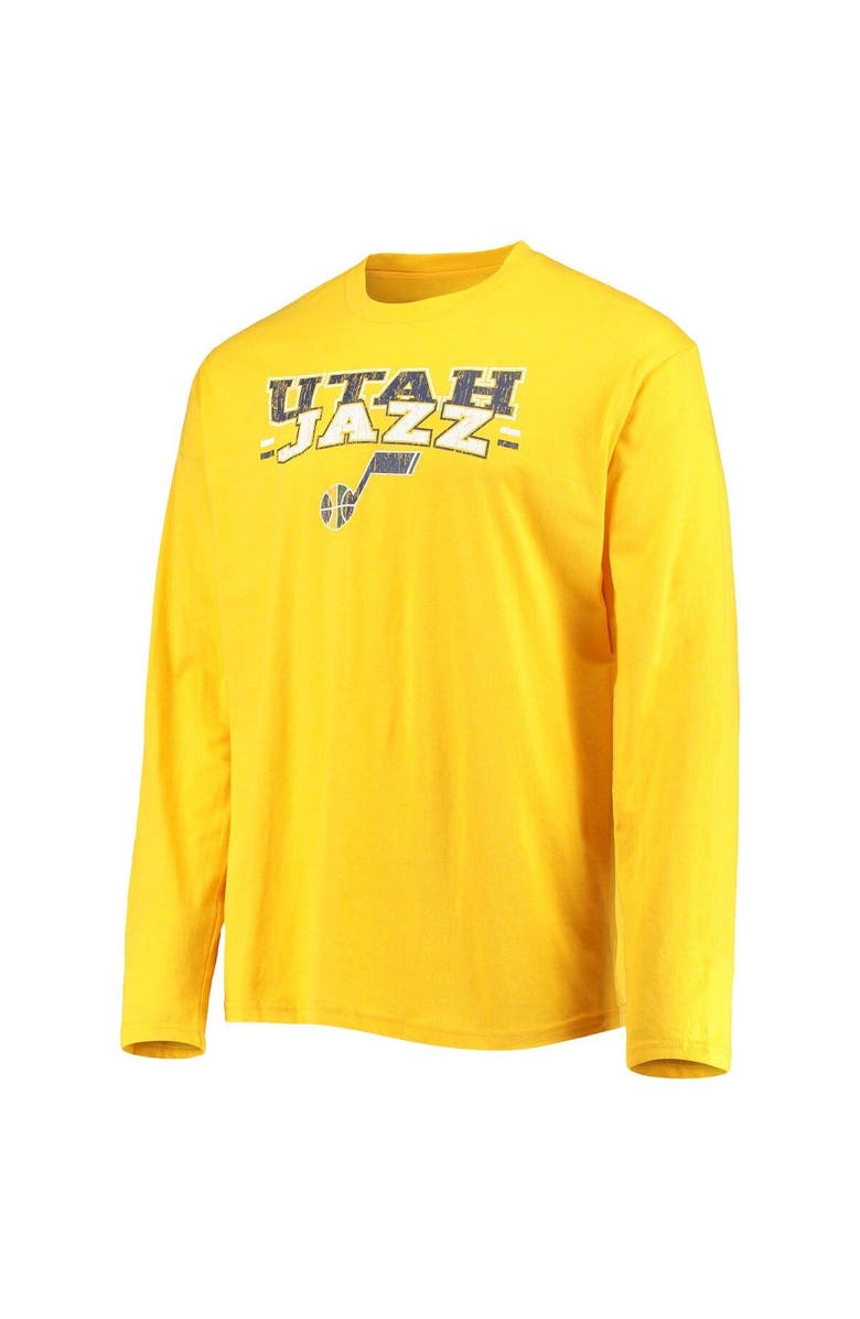 CONCEPTS SPORT Men's Concepts Sport Navy/Gold Utah Jazz Long Sleeve T-Shirt & Pants Sleep Set, Alternate, color, Gold