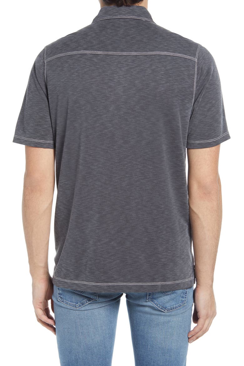 Vintage Slub Jersey Polo, Alternate, color, CHARCOAL