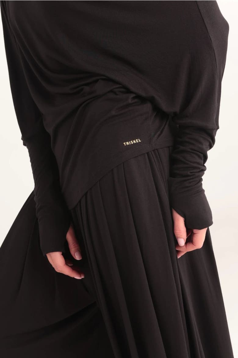 Stellar Asymmetric Drape Top, Alternate, color, Black
