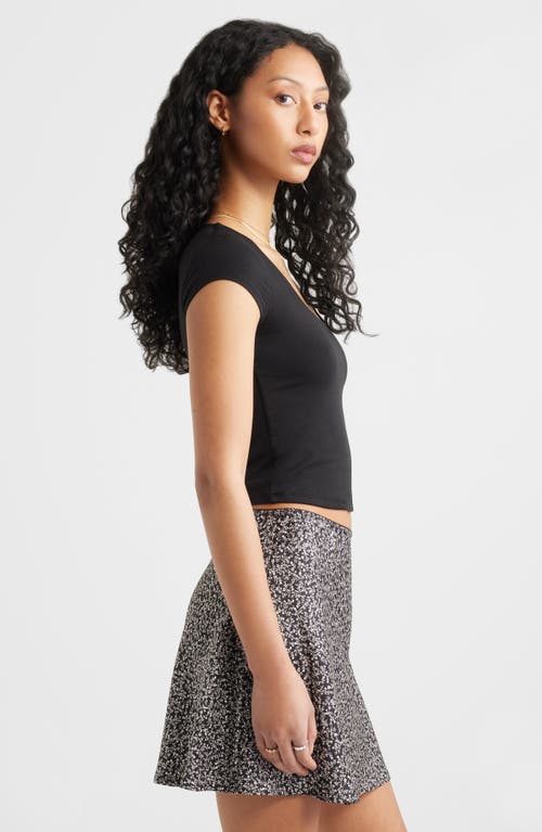 Bp. Butter Rib Square Neck Bodysuit In Black