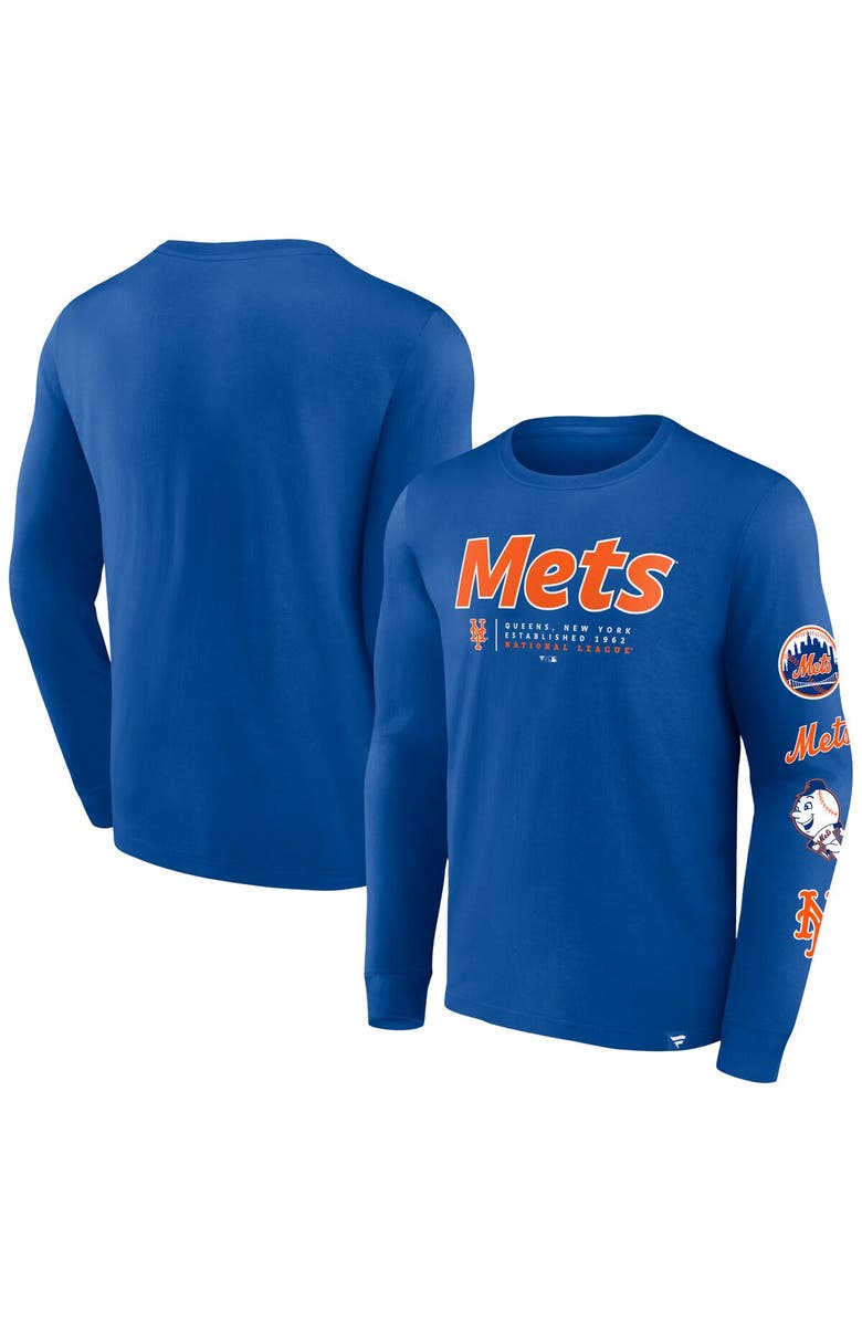 FANATICS Men's Fanatics Branded Royal New York Mets Strike the Goal Long Sleeve T-Shirt, Alternate, color, 