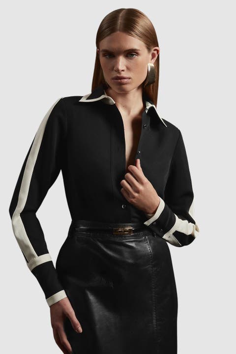 Colour Block Twill Woven Shirt