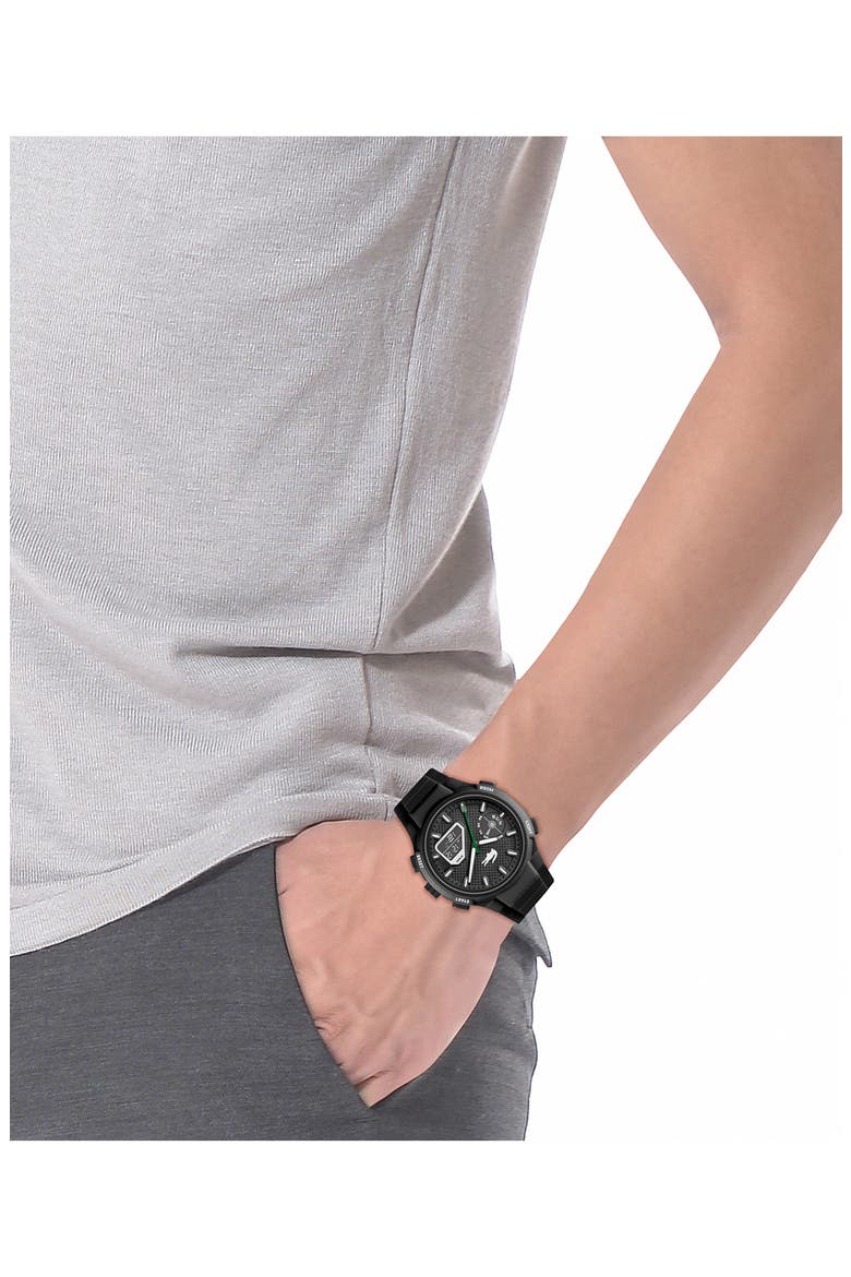 LC33 Silicone Strap Watch, 45mm, Alternate, color, BLACK