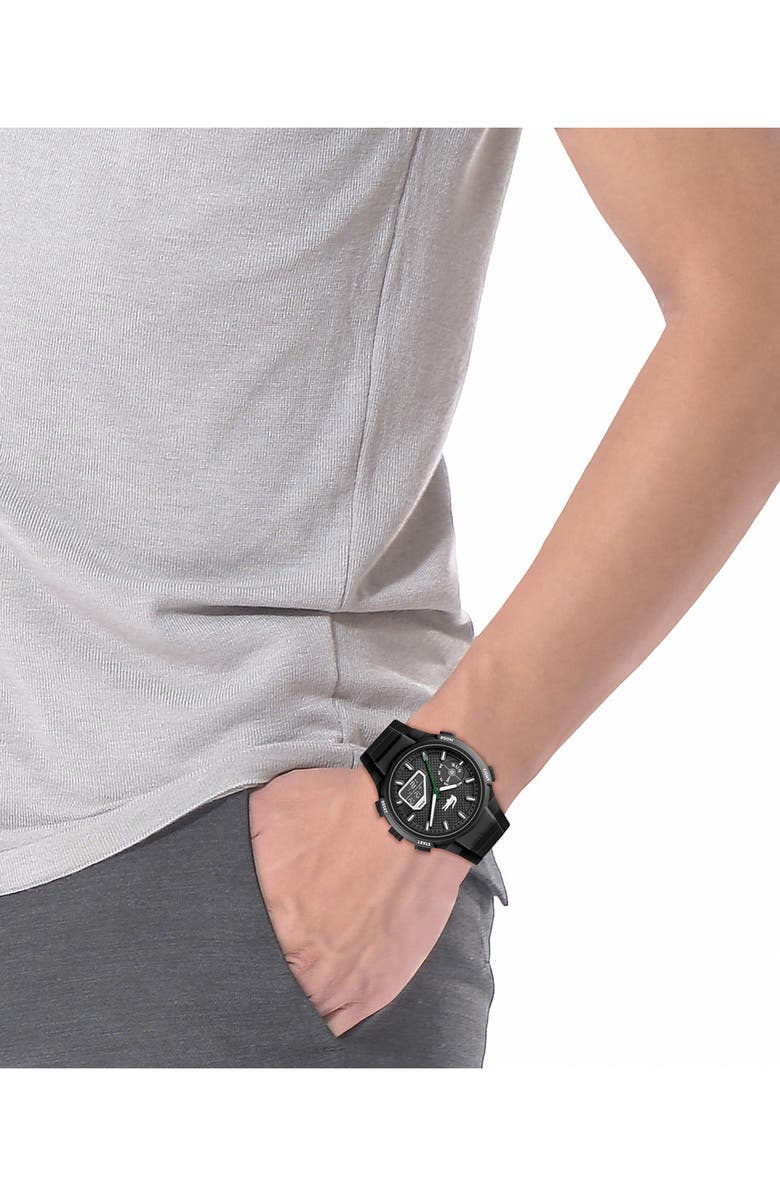 Lacoste LC33 Silicone Strap Watch, 45mm, Alternate, color, Black