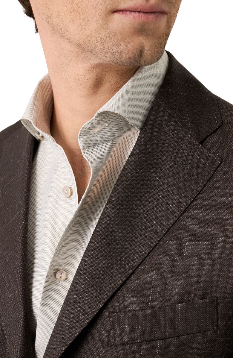 Eton Wool & Silk Soft Jacket, Alternate, color, Medium Brown