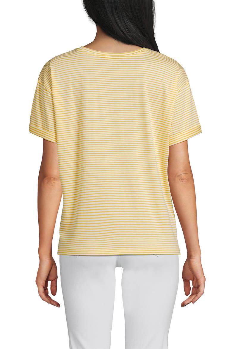 Oversized Supima Short Sleeve Crew Neck T-Shirt, Alternate, color, Goldenrod Micro Stripe