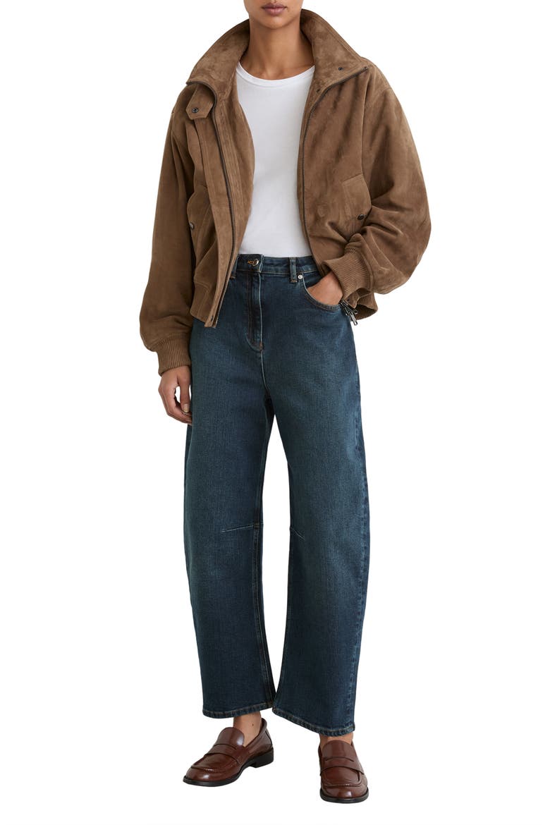 Levitt High Waist Barrel Leg Jeans, Alternate, color, ANTIQUE MID BLU