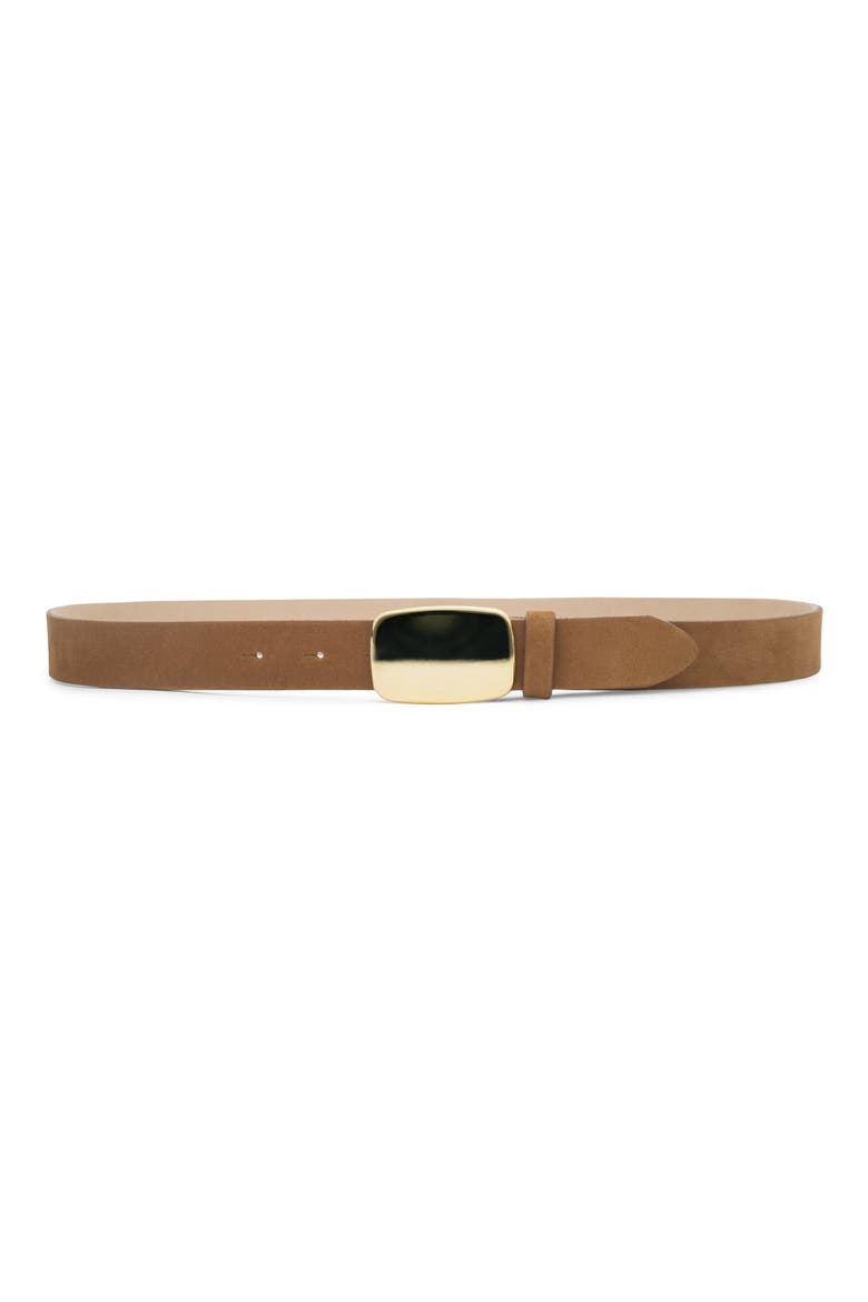 Hennie Sleek Leather Belt, Main, color, TAN NUBUCK