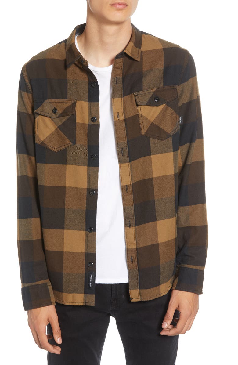 Vans Box Tailored Fit Buffalo Check Button-Up Flannel Shirt, Main, color, 