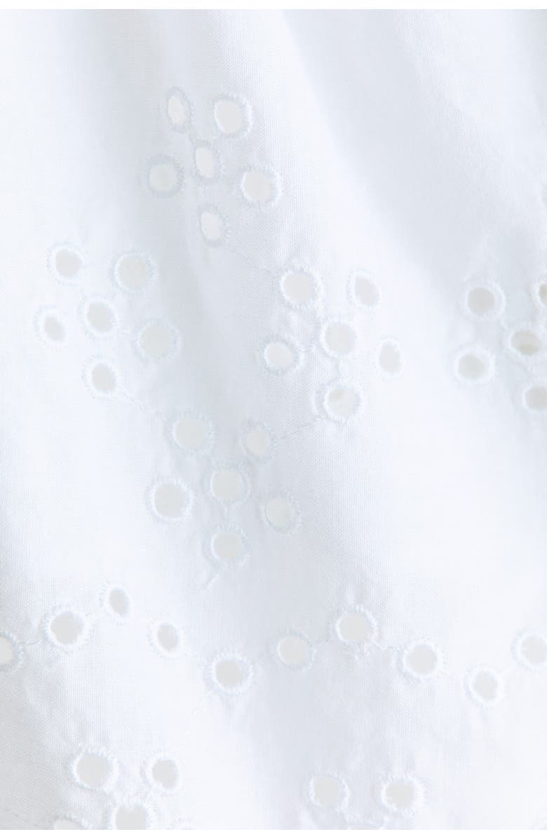 H&M Broderie-anglaise Cotton Top, Alternate, color, White