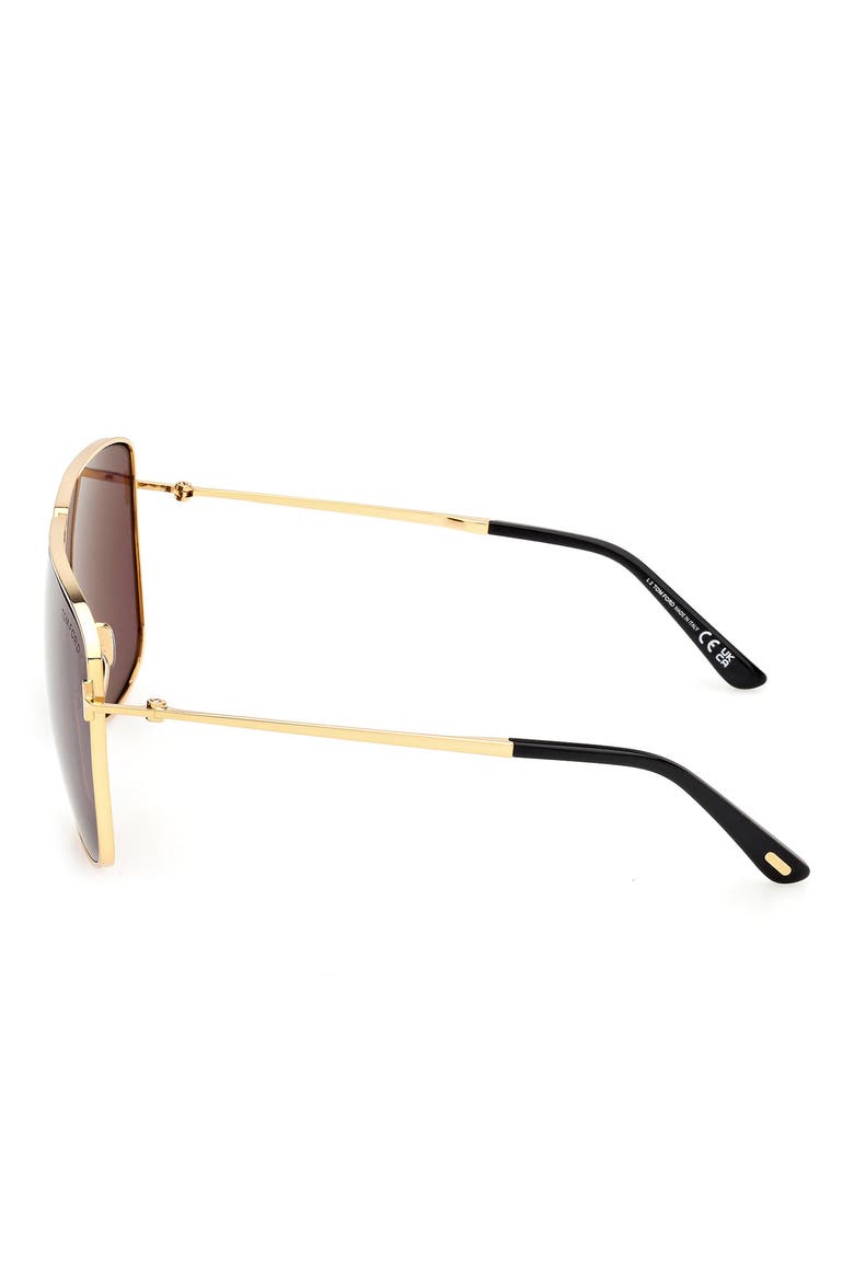 Huxley 68mm Oversize Navigator Sunglasses, Alternate, color, SHINY DEEP GOLD / SMOKE