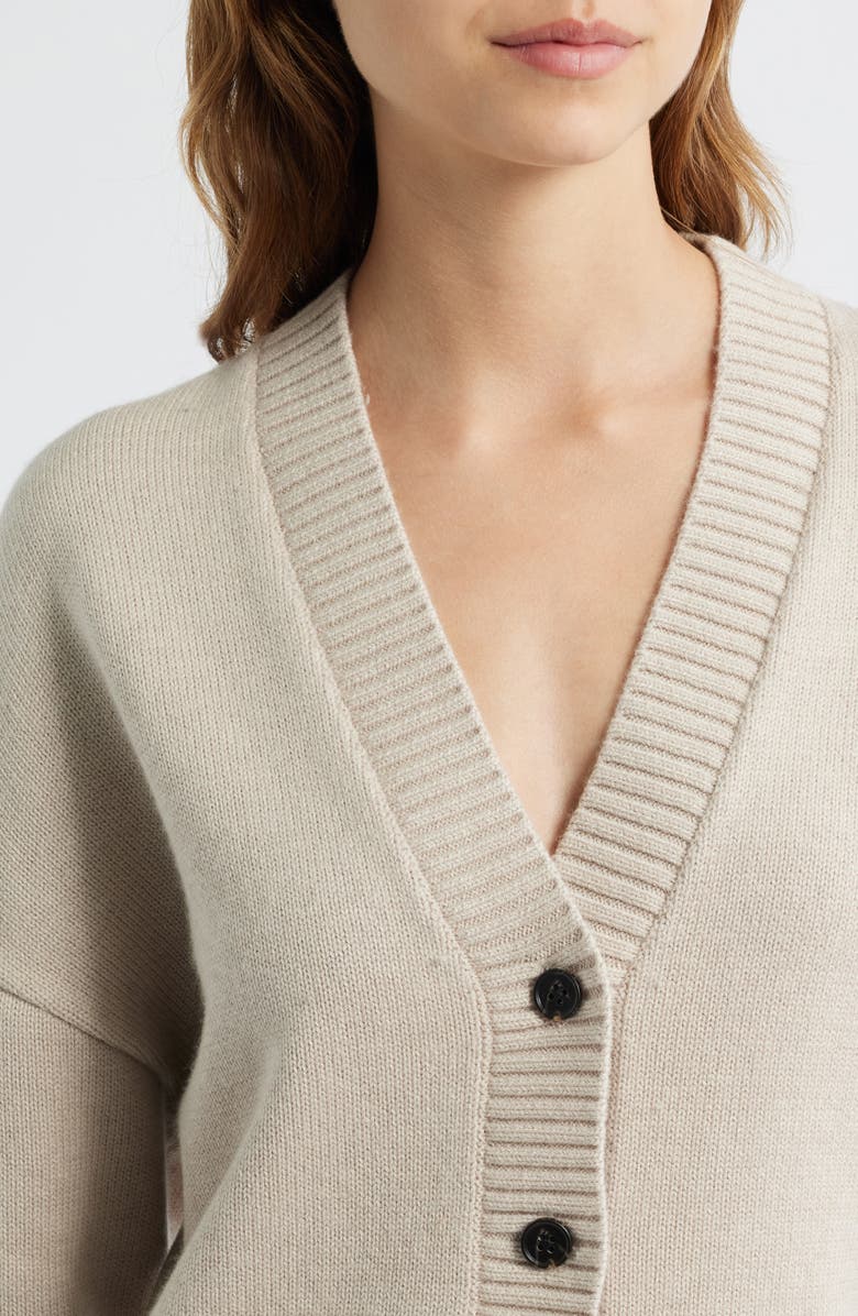 Rails Philippa Cutaway Hem Cotton & Wool Blend Cardigan, Alternate, color, Taupe