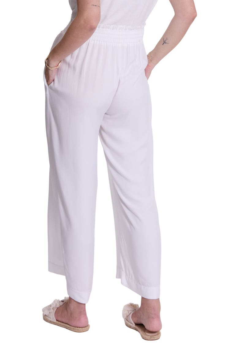 Sahel Smocked Twill Maternity Pants, Alternate, color, WHITE