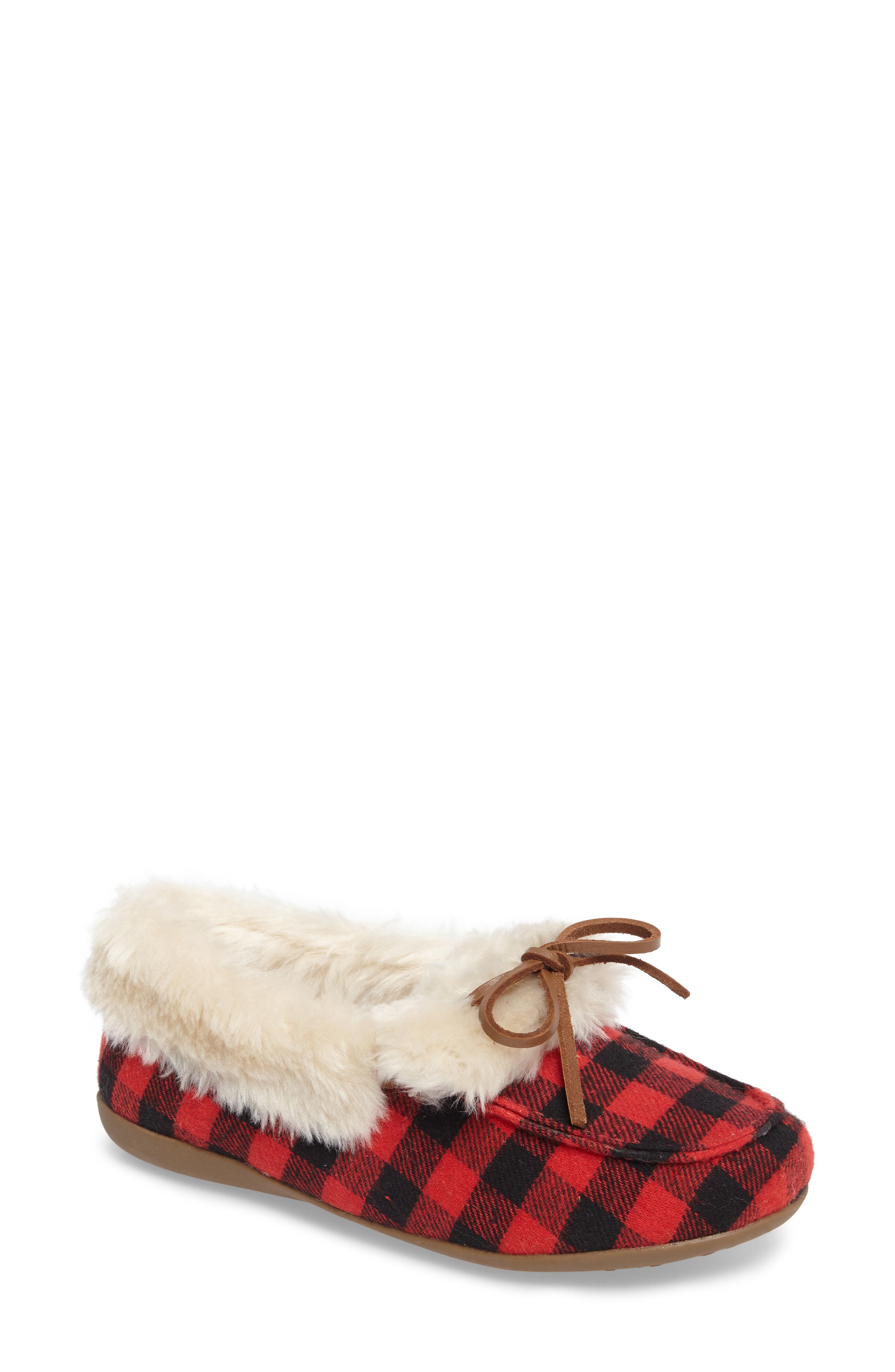 VIONIC WITH ORTHAHEEL Vionic Juniper Faux Fur Slipper, Main, color, 