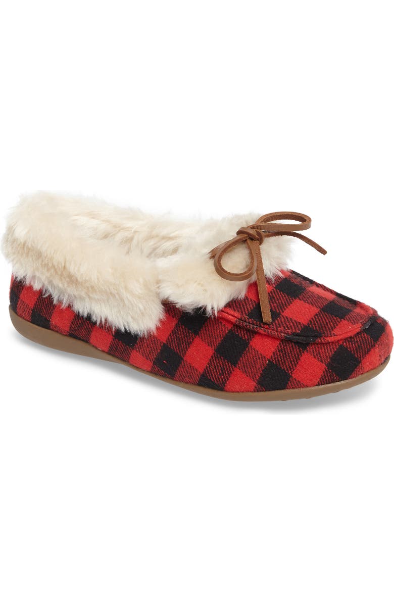 VIONIC WITH ORTHAHEEL Vionic Juniper Faux Fur Slipper, Main, color,