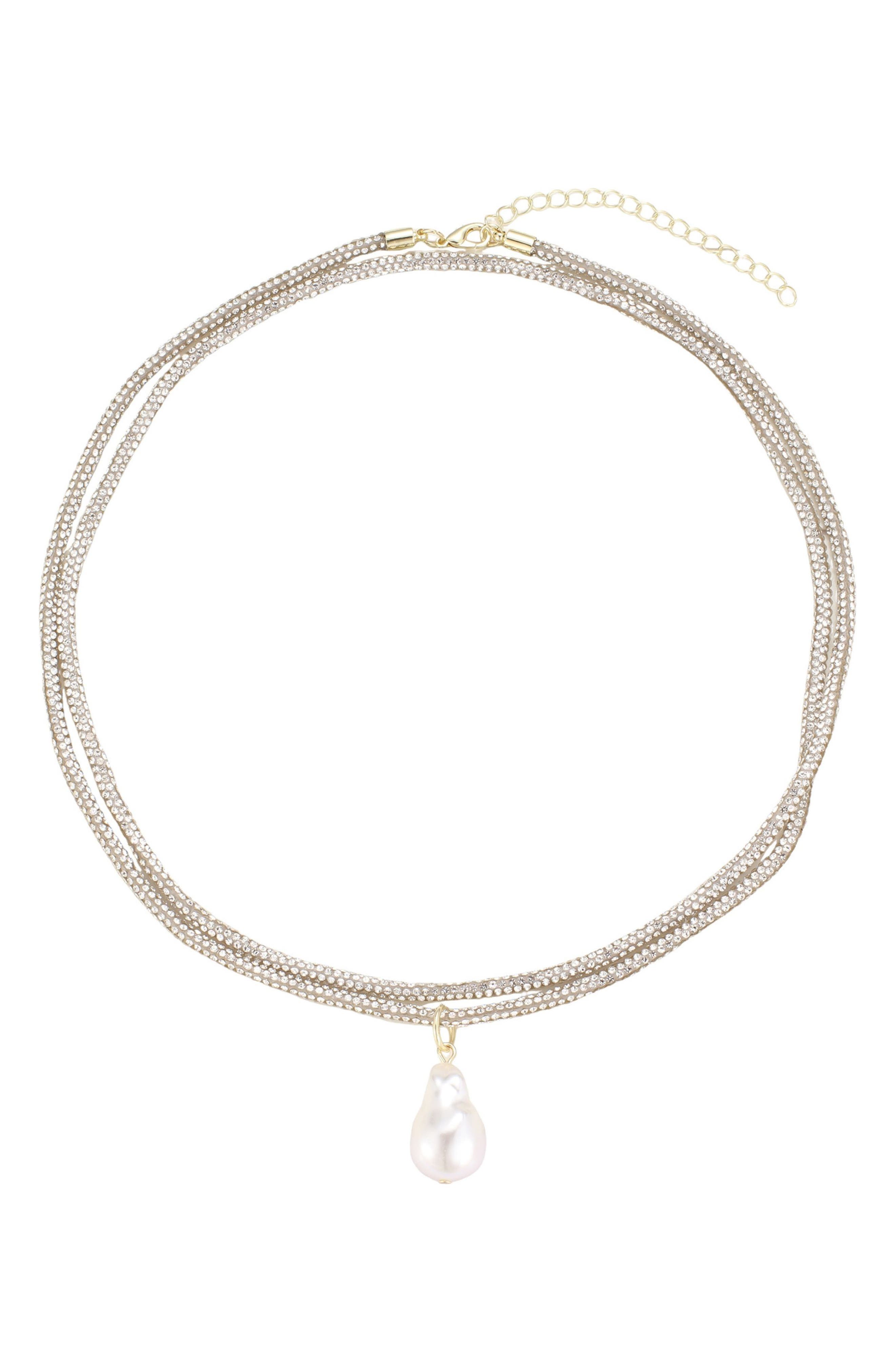 Crystal Triple Wrap Necklace