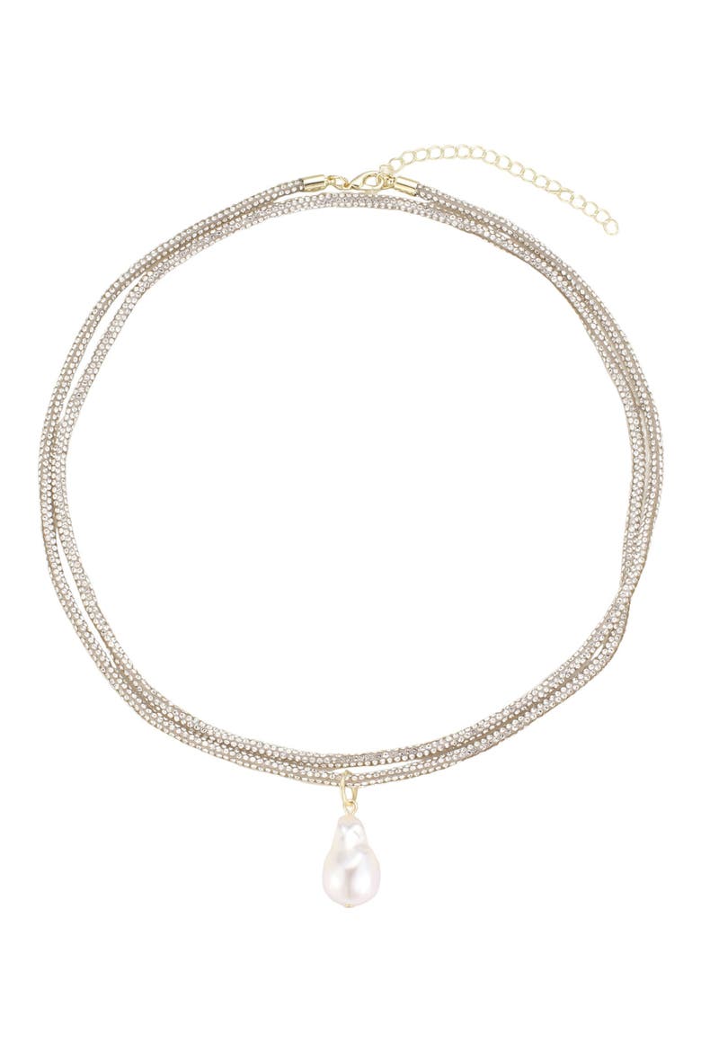 Crystal Triple Wrap Necklace, Main, color, SILVER/ GOLD/ WHITE