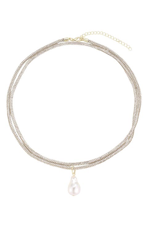 Crystal Triple Wrap Necklace