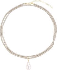 Adornia Crystal Triple Wrap Necklace