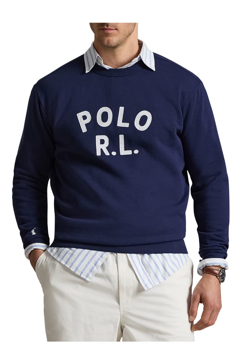 Big & Tall Logo Crewneck Sweatshirt, Main, color, NEWPORT NAVY