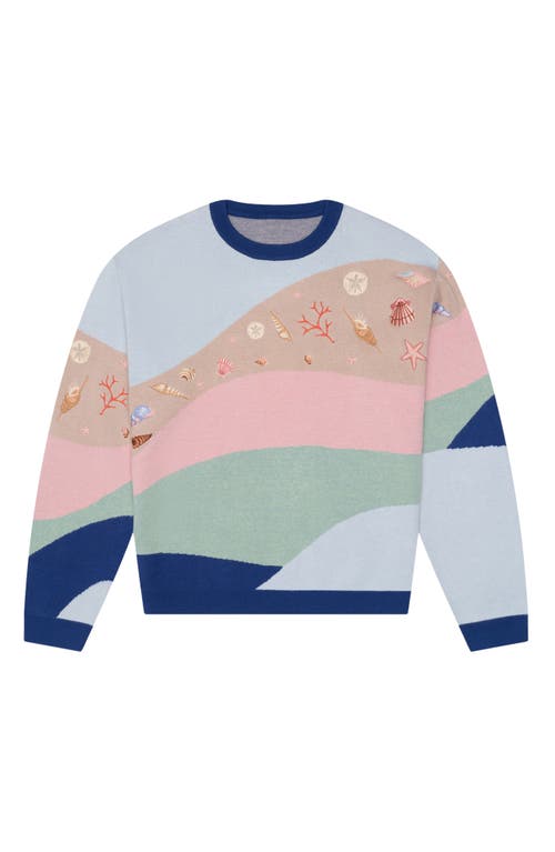 Mavrans Beach House Jacquard Crewneck Sweater In Multi