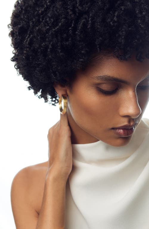 Reiss Thalia Twist Enamel Hoop Earrings In Gold