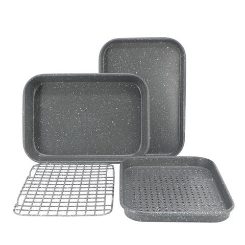 Greystone 4 Piece Nonstick Carbon Steel Toaster Oven Bakeware Set
