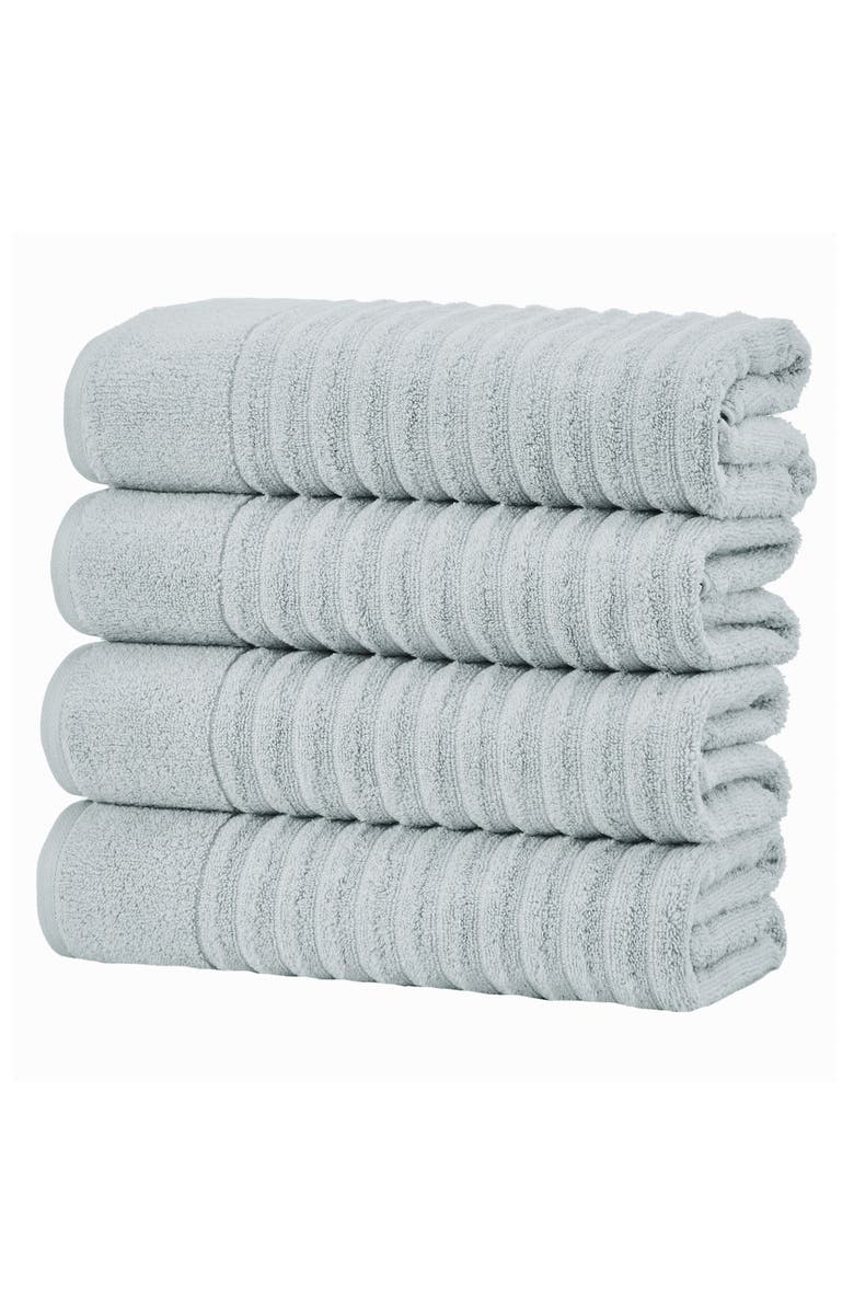 Woven & Weft Combed Cotton 4-Pack Bath Towels, Main, color, Soft Grey