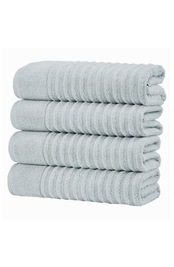 Woven & Weft Combed Cotton 4-pack Bath Towels In Gray