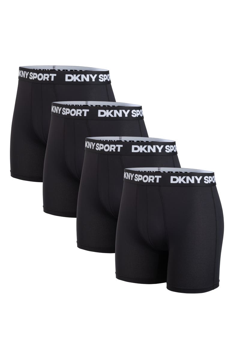 DKNY Pack of 4 Boxer Briefs, Main, color, Black/Black/Black/Black