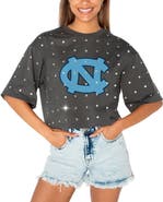 GAMEDAY COUTURE Women's Gameday Couture Gray North Carolina Tar Heels Go Time Rhinestone Crop T-Shirt