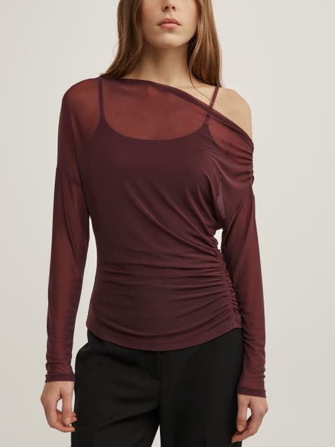 Layered Mesh Long-sleeve Top