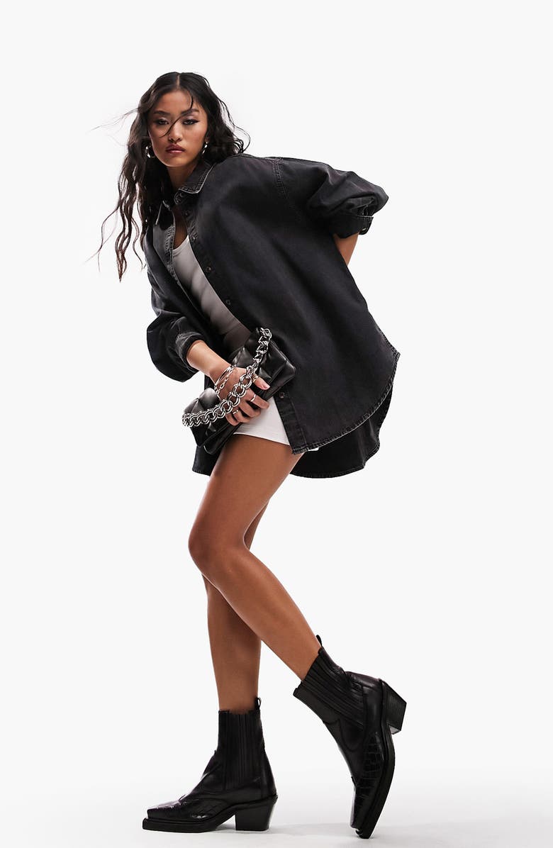 ASOS DESIGN Oversize Cotton Denim Shirt, Alternate, color, 