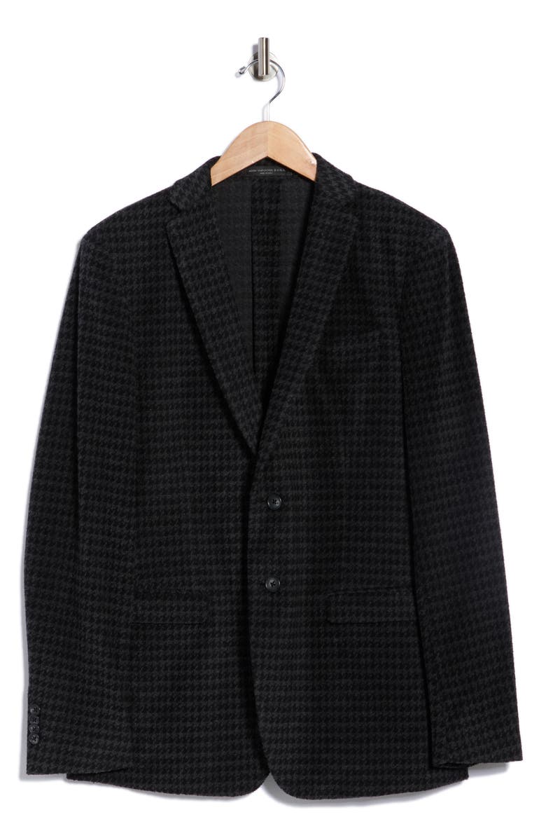 John Varvatos Star USA Houndstooth Cotton Blend Two-Button Sport Coat, Alternate, color, Black/ Grey