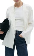 MANGO Wrinkled Effect Double Breasted Suit Jacket