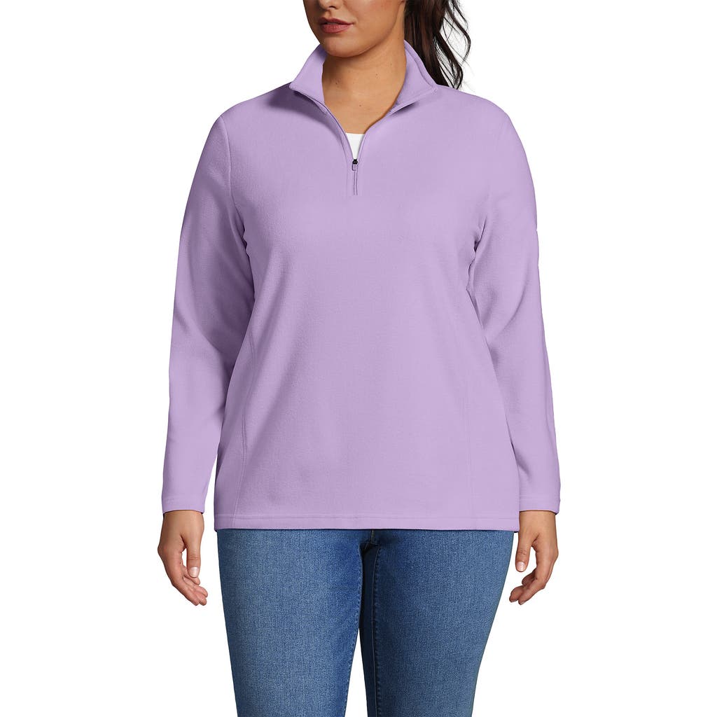 Lands' End Anyweather Fleece Quarter Zip Pullover In Purple