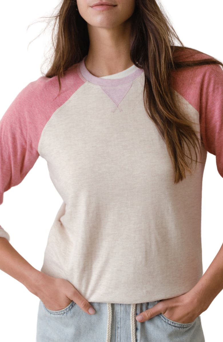 Marine Layer Varsity Raglan Sweatshirt, Main, color, Poppy