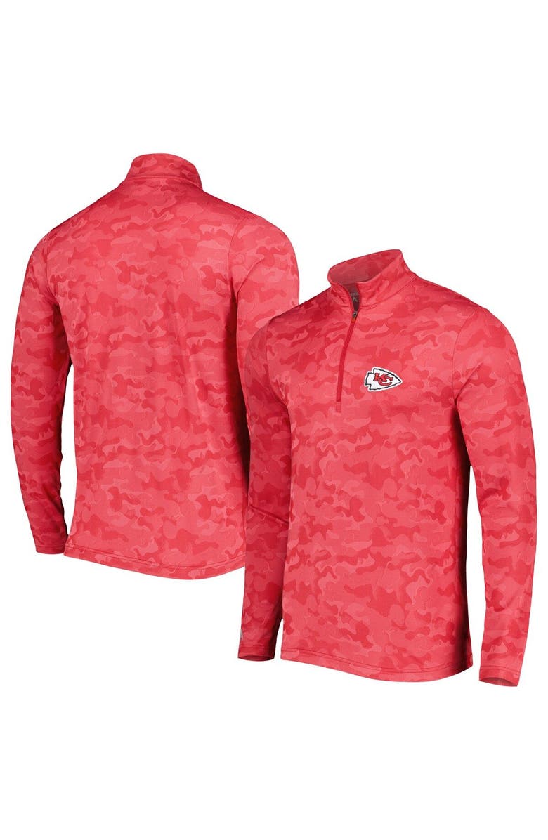 ANTIGUA Men's Antigua Red Kansas City Chiefs Brigade Quarter-Zip Sweatshirt, Main, color, Red