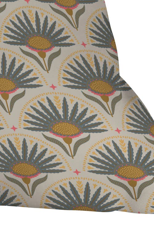 Deny Designs Fan Florals Throw Pillow In Yellow