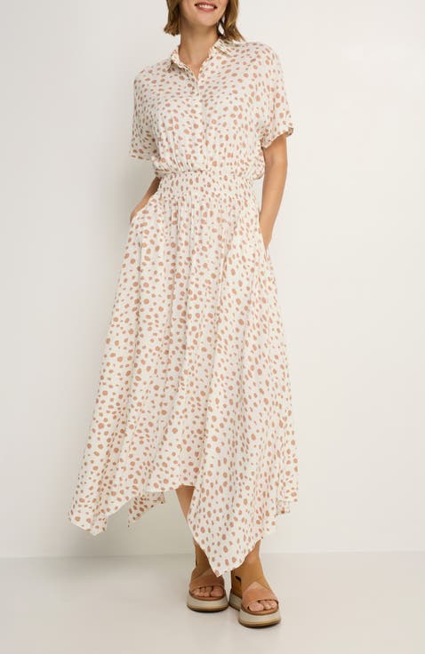 Women's Printed Shirt Collar Dress