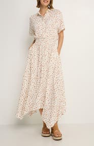 LASCANA Women's Printed Shirt Collar Dress