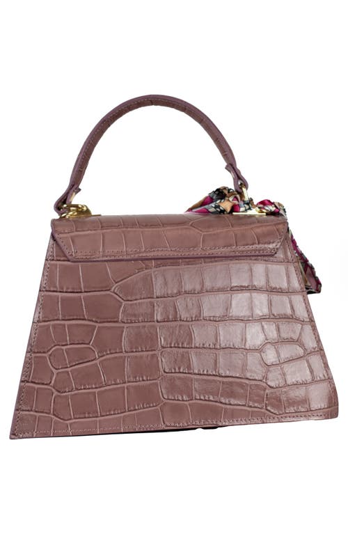 Persaman New York Marta Croc Embossed Satchel With Scarf