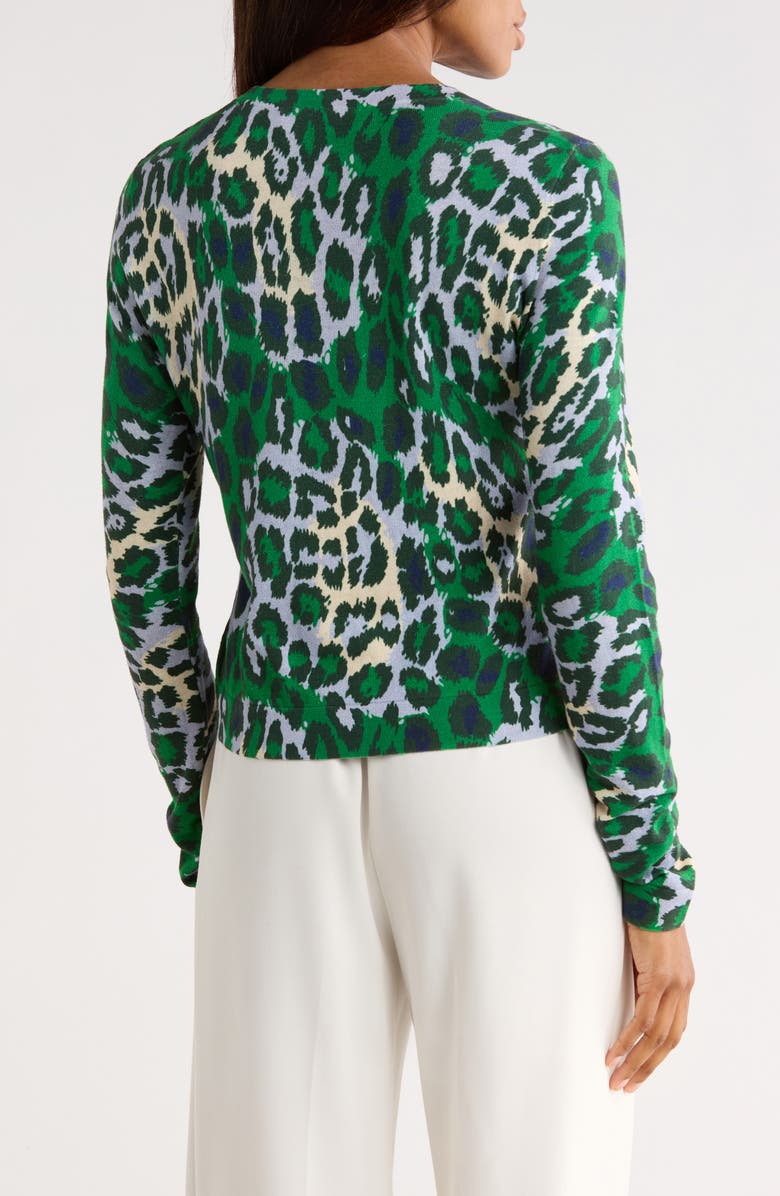 Diane von Furstenberg Roma Cardigan, Alternate, color, Jungle Cat Large Printed