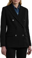 Lauren Ralph Lauren Double Breasted Stretch Wool Crepe Blazer