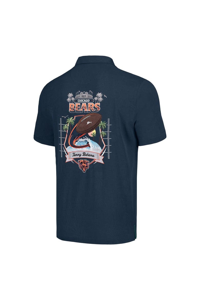 Men's Tommy Bahama Navy Chicago Bears Tidal Kickoff Camp Button-Up Shirt, Alternate, color, Navy