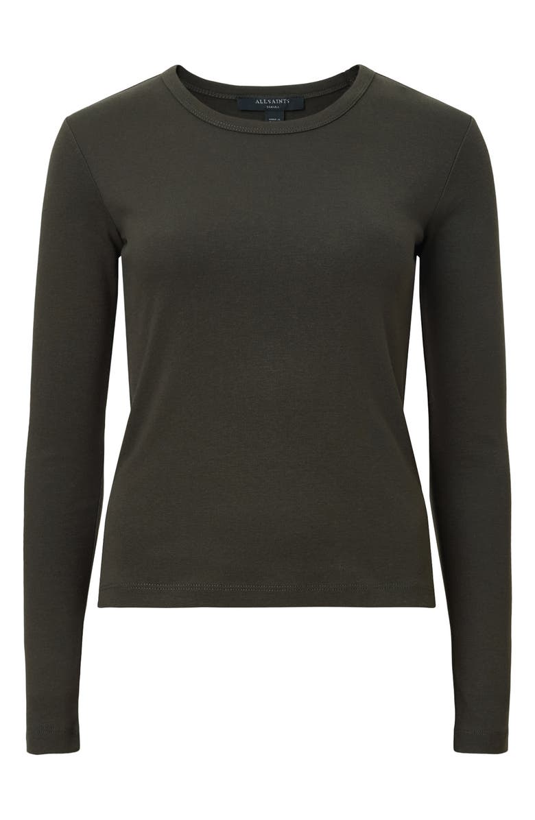 AllSaints Stevie Long Sleeve Organic Cotton T-Shirt, Alternate, color, True Khaki Green