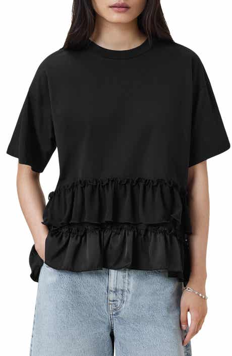 AllSaints Feyre Ruffle Tiered Cotton T-Shirt