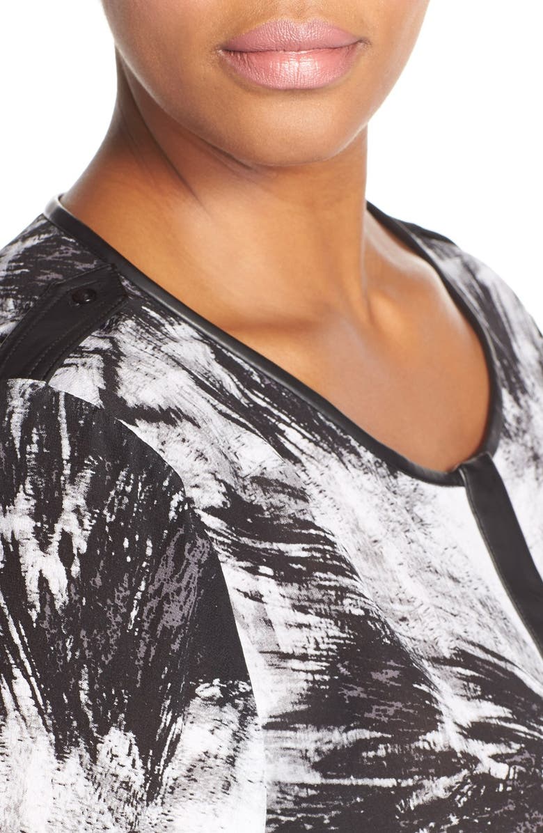 Tart 'Krista' Mirror Print Silk Top, Alternate, color, 